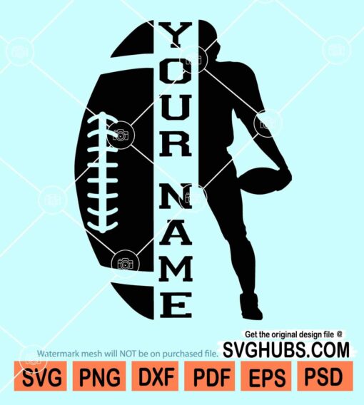 Half football half player monogram svg