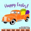 Happy Easter truck with eggs svg