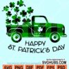 Happy St. Patrick's day Buffalo plaid clover truck svg