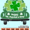 Happy St. Patrick's day clover truck backside svg