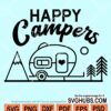 Happy campers with trailer svg