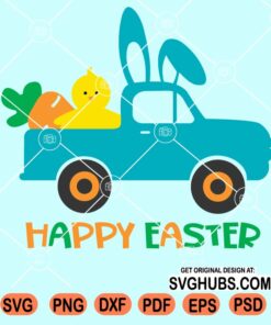 Happy easter truck svg