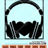 Headphones with heart clipart svg