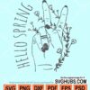 Hello spring floral peace hand symbol svg