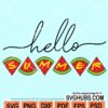 Hello summer watermelon slices svg