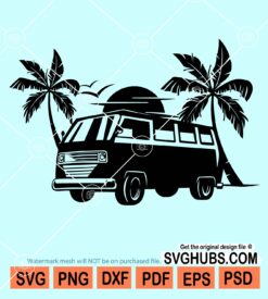 Hippie beach Van Svg