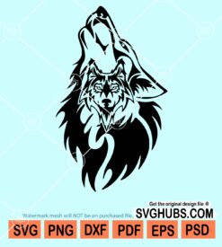 Howling wolf SVG