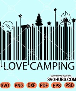 I love camping barcode svg file