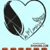 In memory heart with feather and angel wings svg