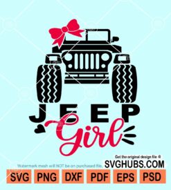 Jeep girl with bow svg