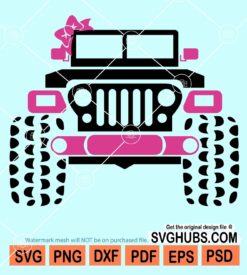 Jeep girl with bow svg