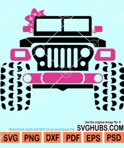 Jeep girl with bow svg