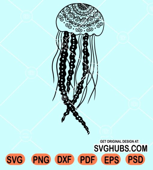 Jellyfish mandala svg