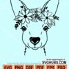 Kangaroo floral crown svg