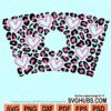 Leopard hearts Starbucks cup wrap svg