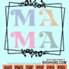 Leopard mama double square frame svg