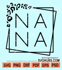 Leopard nana double square frame svg