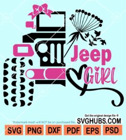 Leopard print Jeep girl svg