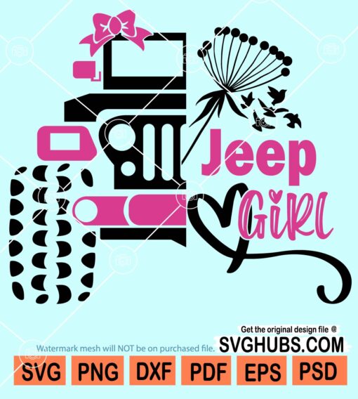 Leopard print Jeep girl svg