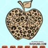 Leopard print apple teacher svg