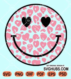 Leopard print smiley SVG