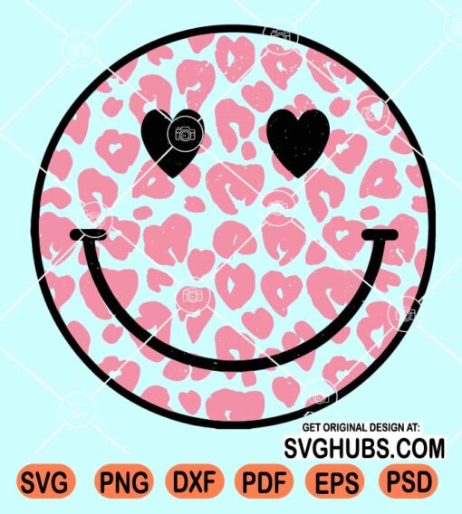 Leopard print smiley SVG