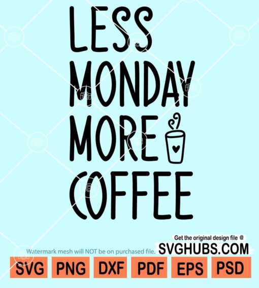 Less monday more coffee svg