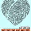 Love heart fingerprint svg