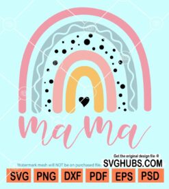 Mama heart rainbow svg