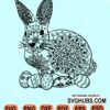 Mandala Easter bunny with eggs svg