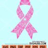 Mandala breast cancer ribbon svg