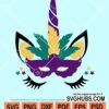 Mardi gras unicorn svg