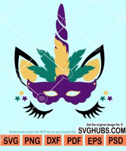 Mardi gras unicorn svg