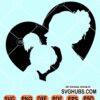 Mom and daughter love heart svg