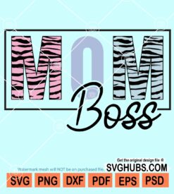 Mom boss tiger print svg
