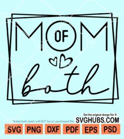 Mom of both square frame svg