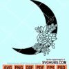 Moon with flowers svg
