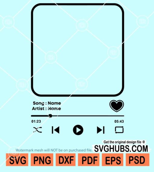 Music player monogram svg