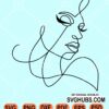 One line art woman clipart svg