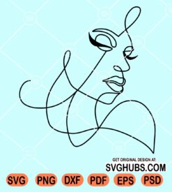 One line art woman clipart svg
