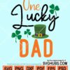 One lucky dad with leprechauns hat svg