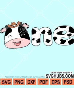 One year baby cow birthday svg
