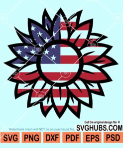 Patriotic sunflower svg