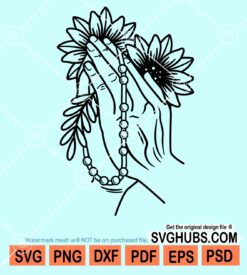 Paying hands with flowers and beads svg