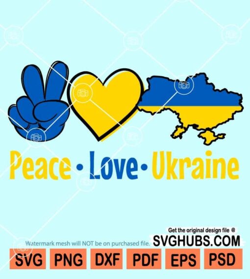 Peace love Ukraine svg