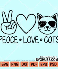 Peace love cats svg