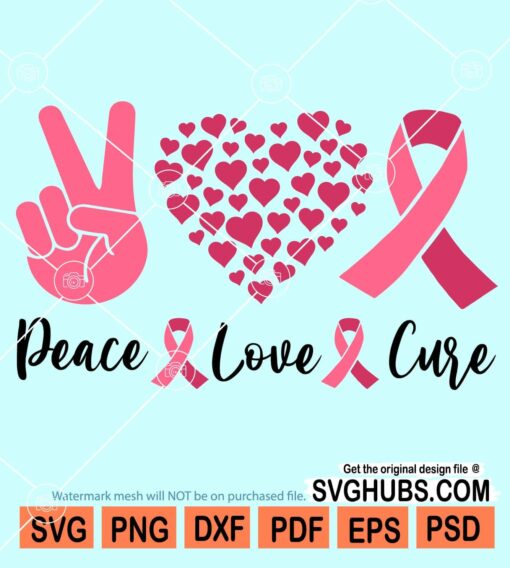 Peace love cure svg