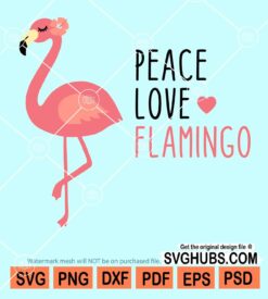 Peace love flamingo svg
