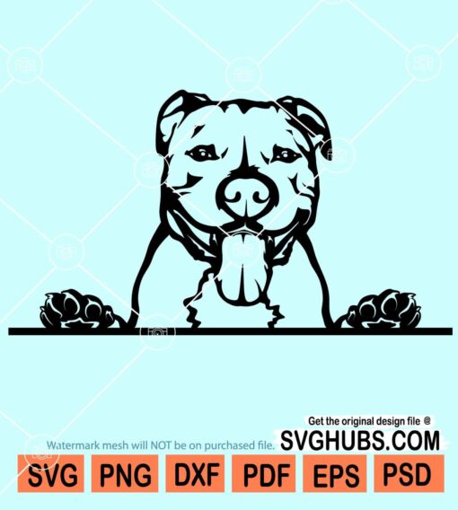 Peeking American bulldog svg