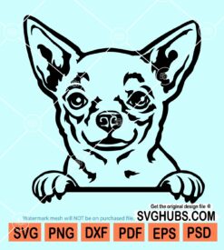 Peeking Chihuahua dog svg